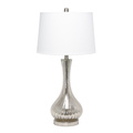 Lalia Home Speckled Mercury Tear Drop Table Lamp with White Fabric Shade LHT-5004-MR